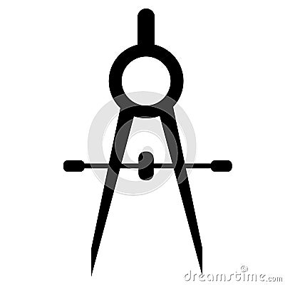 Stationery compasses icon on white background. compass silhouette. compass sign. flat style Vector Illustration