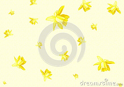 Stationery with daffodil flowers Stock Photo