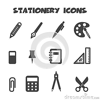 Stationery icons Vector Illustration