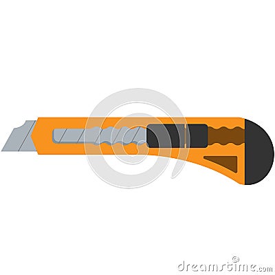 Stationery knife vector office cutter icon on white Vector Illustration