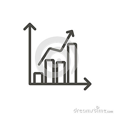 Statistic chart icon vector. Line graph symbol. Vector Illustration