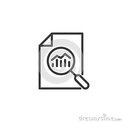 Statistical analysis line icon Cartoon Illustration