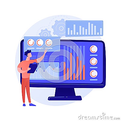 Statistical data vector concept metaphor. Vector Illustration