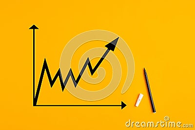 Statistical financial graph predicting an economic financial growth or improvement Stock Photo