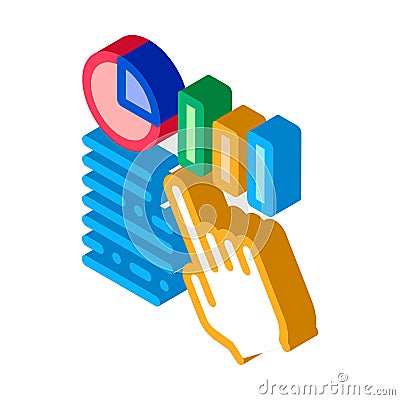 Statistician Assistant Hand isometric icon vector illustration Vector Illustration