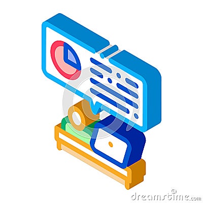 Statistician Assistant Work isometric icon vector illustration Vector Illustration