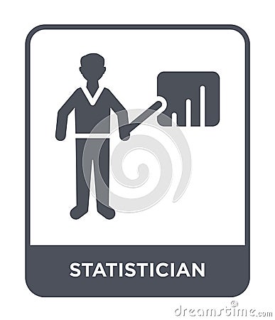 statistician icon in trendy design style. statistician icon isolated on white background. statistician vector icon simple and Vector Illustration