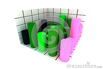 Statistics - 3d isolated diagram Stock Photo