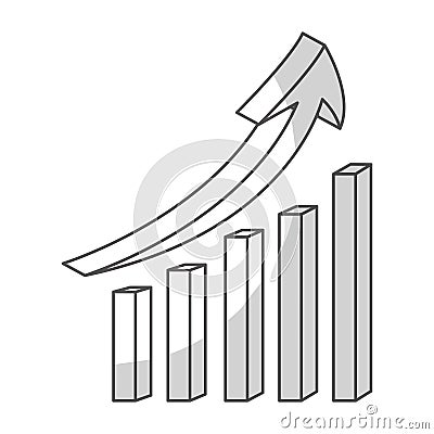 Statistics bars with arrow Vector Illustration