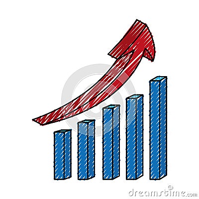 Statistics bars with arrow Vector Illustration