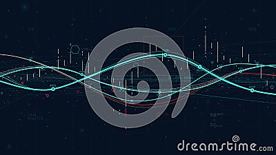 Statistics big data analytics indicators, business strategy digital graph indicating progress Vector Illustration