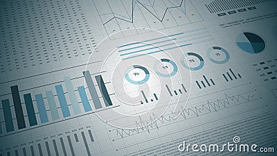 Statistics, financial market data, analysis and reports, numbers and graphs Stock Photo