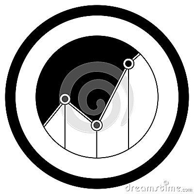 Statistics graph icon black white style Vector Illustration