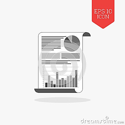 Statistics icon. Flat design gray color symbol. Modern UI web na Vector Illustration