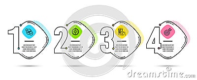 Statistics, Idea and Mobile survey icons. Target sign. Report charts, Solution, Phone quiz test. Targeting. Vector Vector Illustration