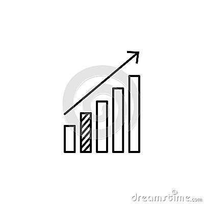 statistics up arrow icon. Element of online and web for mobile concept and web apps icon. Thin line icon for website design and de Stock Photo