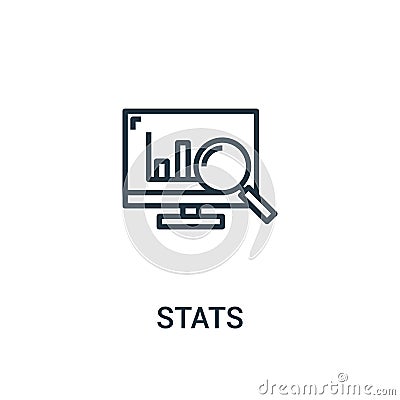 stats icon vector from seo collection. Thin line stats outline icon vector illustration. Linear symbol for use on web and mobile Vector Illustration