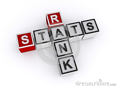 Stats rank word block on white Stock Photo