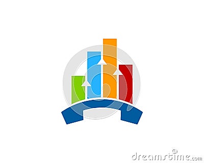 Stats Report Call Icon Logo Design Element Vector Illustration