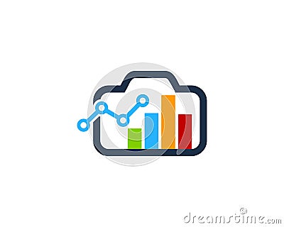 Stats Report Camera Icon Logo Design Element Vector Illustration