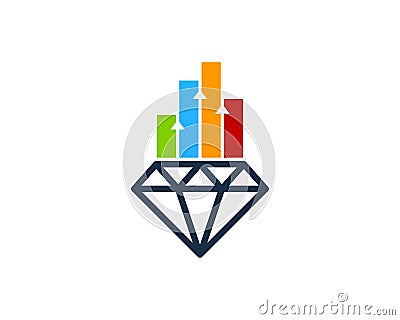 Stats Report Diamond Icon Logo Design Element Vector Illustration