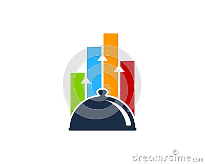 Stats Report Food Icon Logo Design Element Vector Illustration