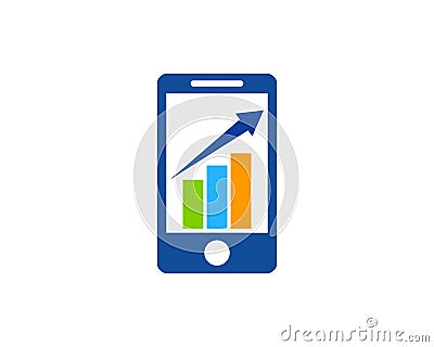 Stats Report Mobile Phone Icon Logo Design Element Vector Illustration