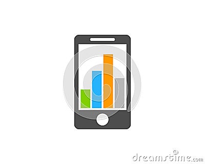 Stats Report Mobile Phone Icon Logo Design Element Vector Illustration