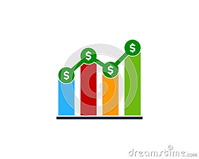 Stats Report Money Icon Logo Design Element Vector Illustration