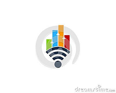 Stats Report Wifi Icon Logo Design Element Vector Illustration