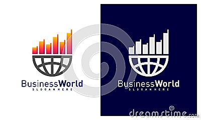 Stats World logo design vector, Colorful World logo design template, Icon symbol Vector Illustration