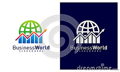 Stats World logo design vector, Colorful World logo design template, Icon symbol Vector Illustration