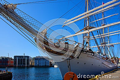 Statsraad Lehmkuhl tall sailing ship Stock Photo