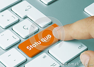 Statu quo. - Inscription on Orange Keyboard Key Stock Photo