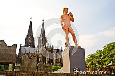 Statue of ADAM in cologne Stock Photo