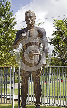 Statue of African slave erected in Bayamon Puerto Rico Editorial Stock Photo