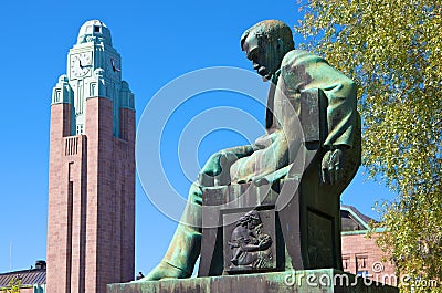 Statue of Aleksis Kivi. Helsinki, Finland Stock Photo