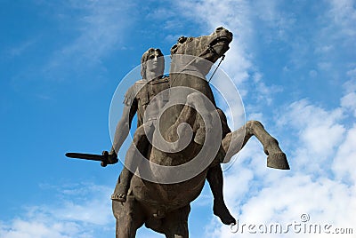 Statue of Alexander the Great at Thessaloniki city Stock Photo