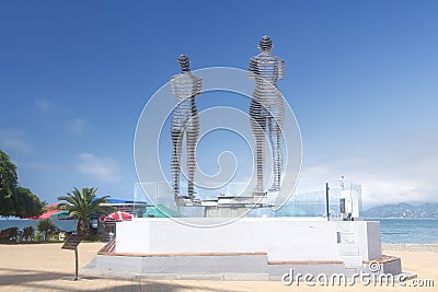 The statue of Ali and Nino on the embankment of Batumi. Georgia, Symbol of Batumi. Editorial Stock Photo