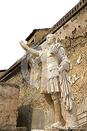 Statue in the ancient Roman Herculaneum, Italy Stock Photo