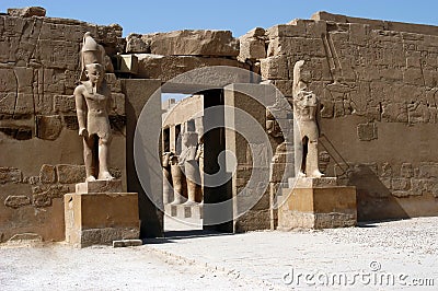 Statue in ancient temple Karnak Stock Photo