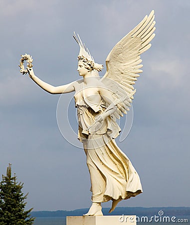 Victory - Angel Statue in Schwerin Stock Photo