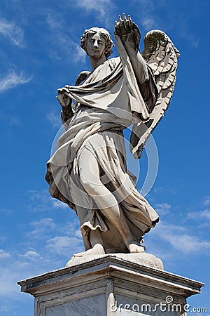 Statue of angel on ponte San Angelo, Rome Stock Photo