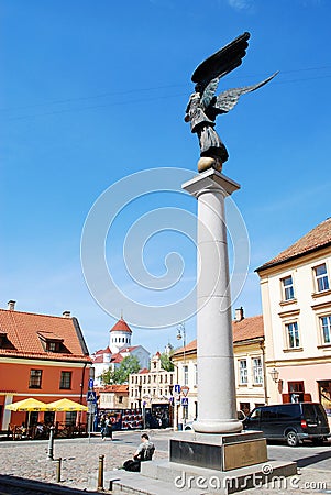 Statue of an angel at Uzupio, an district in Vilnius Editorial Stock Photo