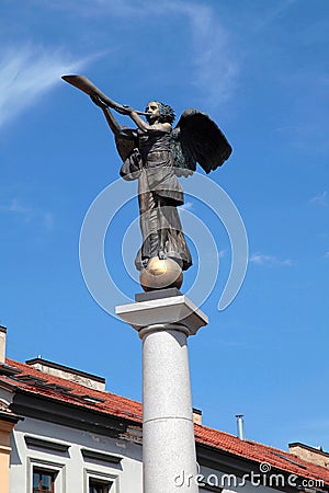 Statue of an angel at Uzupio, Vilnius, Lithuania. Stock Photo
