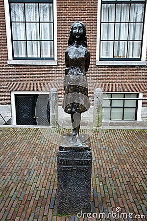 Statue of Anne Frank, Amsterdam, Netherlands Editorial Stock Photo