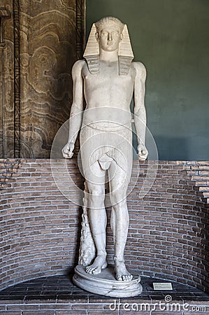 Statue of Antinous as Osiris Editorial Stock Photo