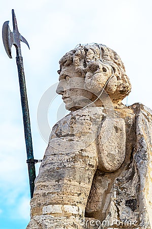 Statue of of the Apostle on the roof of the Cathedral of St. Pet Editorial Stock Photo