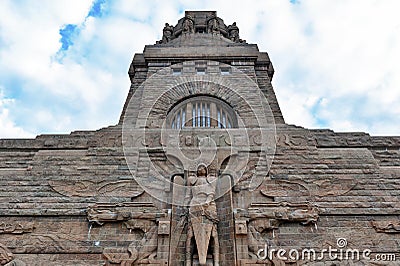 Statue of Archangel Michael at the entrance to The Monument to the Battle of the Nations in Leipzig City, Germany Editorial Stock Photo