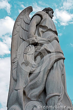 Statue of the Archangel Rafael in Mexico City Stock Photo